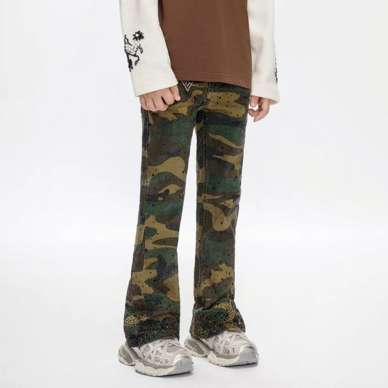 Valabasas Recon Kids Foliage Green Stacked Jeans Pants VALABASAS