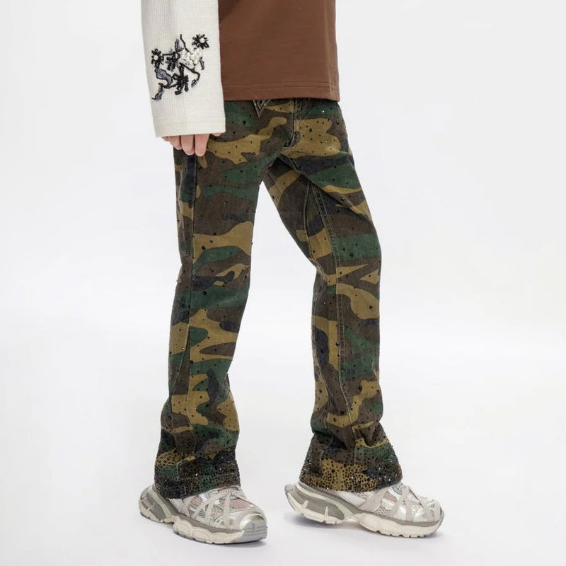 Valabasas Recon Kids Foliage Green Stacked Jeans Pants VALABASAS