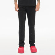 Valabasas Scripted Rhinestone Denim – Black Stacked Men’s Pants VALABASAS