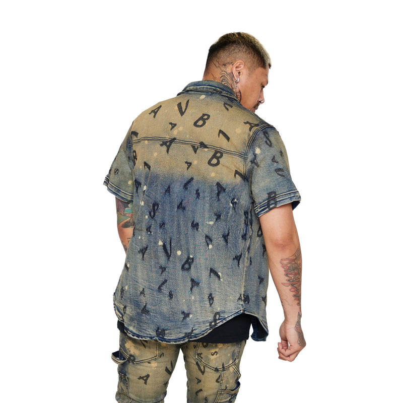 Valabasas Solitare Denim Button Up Mens Shirts VALABASAS 729205030123 Free Shipping Worldwide