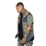 Valabasas Solitare Denim Button Up Mens Shirts VALABASAS 729205030123 Free Shipping Worldwide