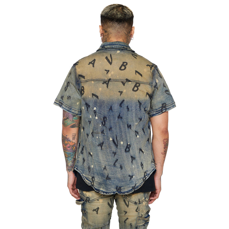 Valabasas Solitare Denim Button Up Mens Shirts VALABASAS 729205030123 Free Shipping Worldwide