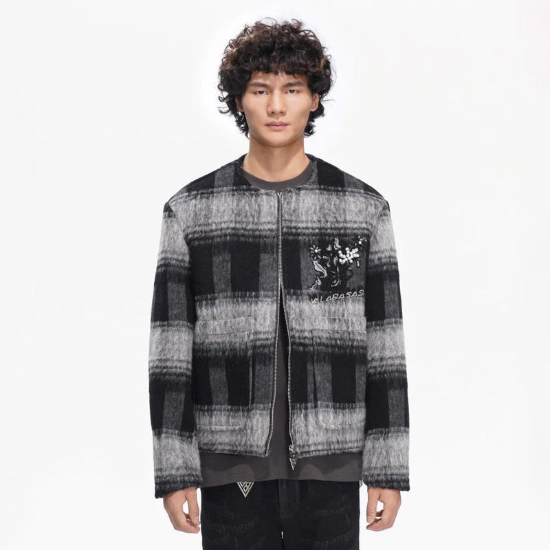 Valabasas Velour Plaid Jacket – Black Men’s Jackets VALABASAS 704415325412