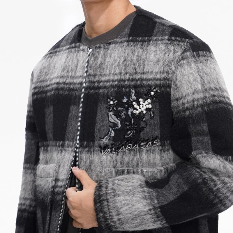 Valabasas Velour Plaid Jacket – Black Men’s Jackets VALABASAS