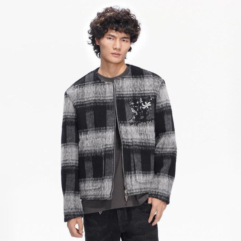 Valabasas Velour Plaid Jacket – Black Men’s Jackets VALABASAS