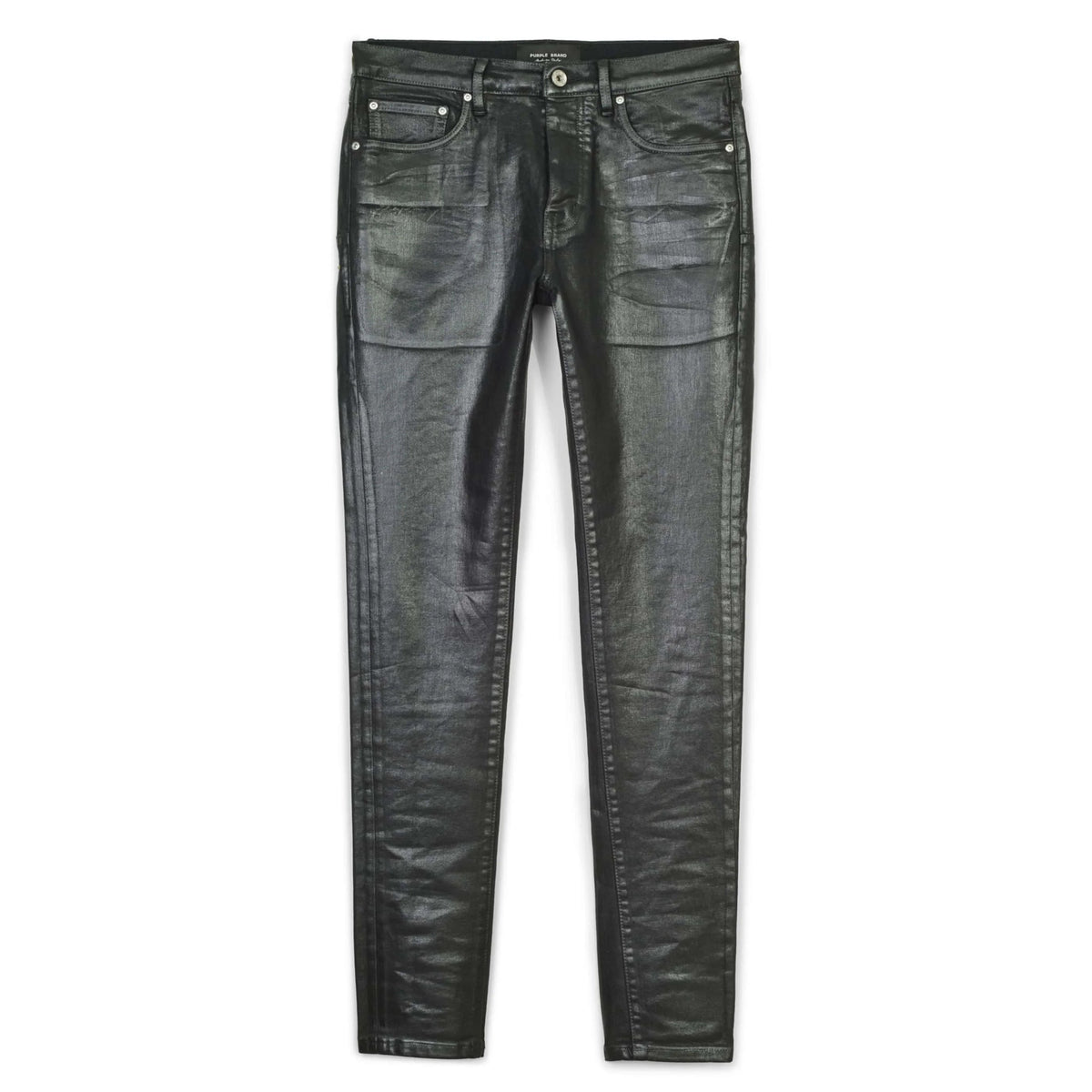 Metro Fusion - Purple Brand P001 Leathered Black Jean - Men's Pants