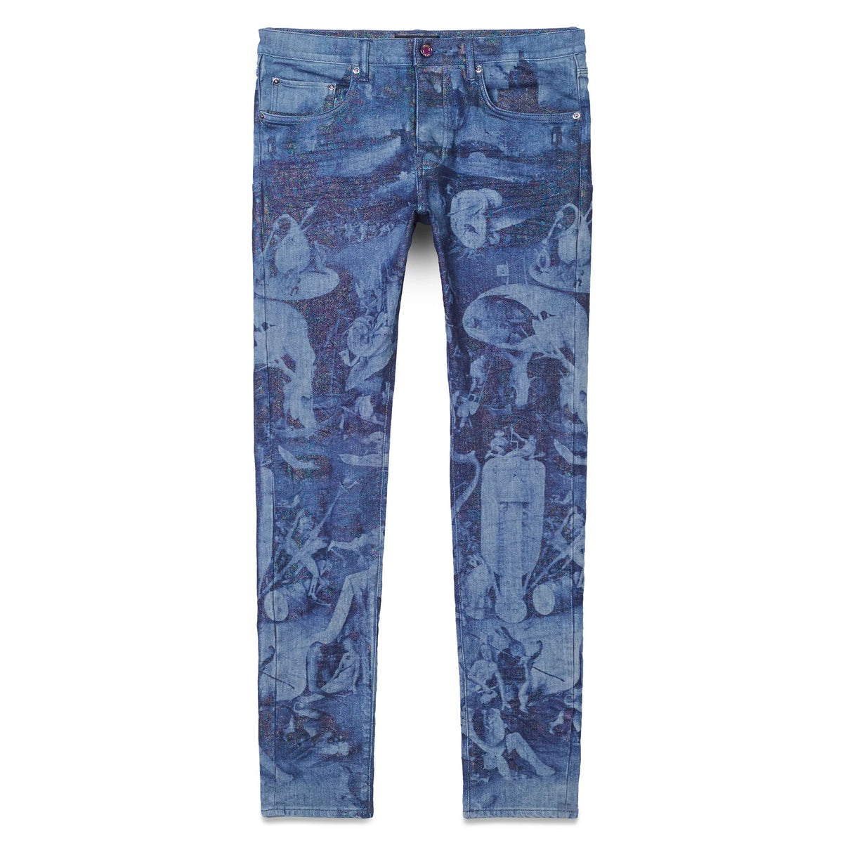 Metro Fusion - Purple Brand P001 Palms Print Jean - Men's Pants