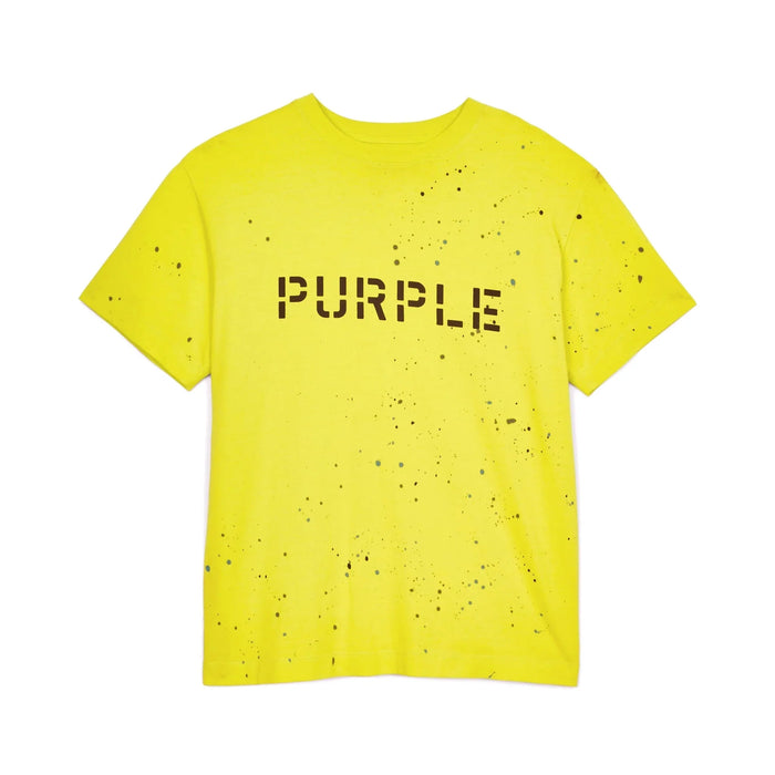 Purple Brand P104 Regular Fit T-Shirt Stencil Logo with Paint Mens Tees 840068460862 Free Shipping Worldwide