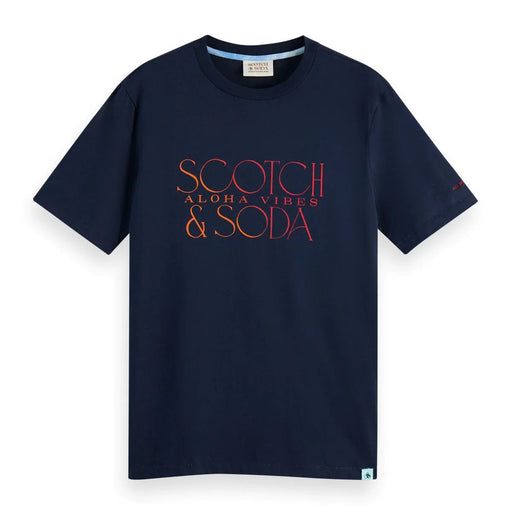 Scotch & Soda Organic Cotton Logo Graphic T-Shirt Mens Tees 8719029826332 Free Shipping Worldwide