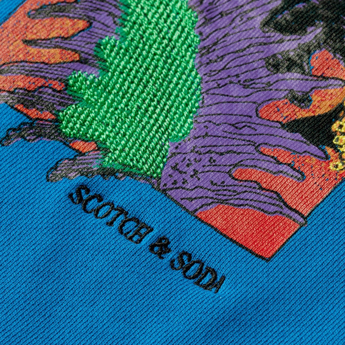 Scotch & Soda Crewneck Logo Felpa Sweatshirt in Organic Cotton, Arizona Red  4803, M : : Fashion