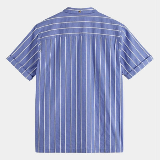 Scotch & Soda Toweling Striped Camp Shirt Mens Tees 483929 Free Shipping Worldwide