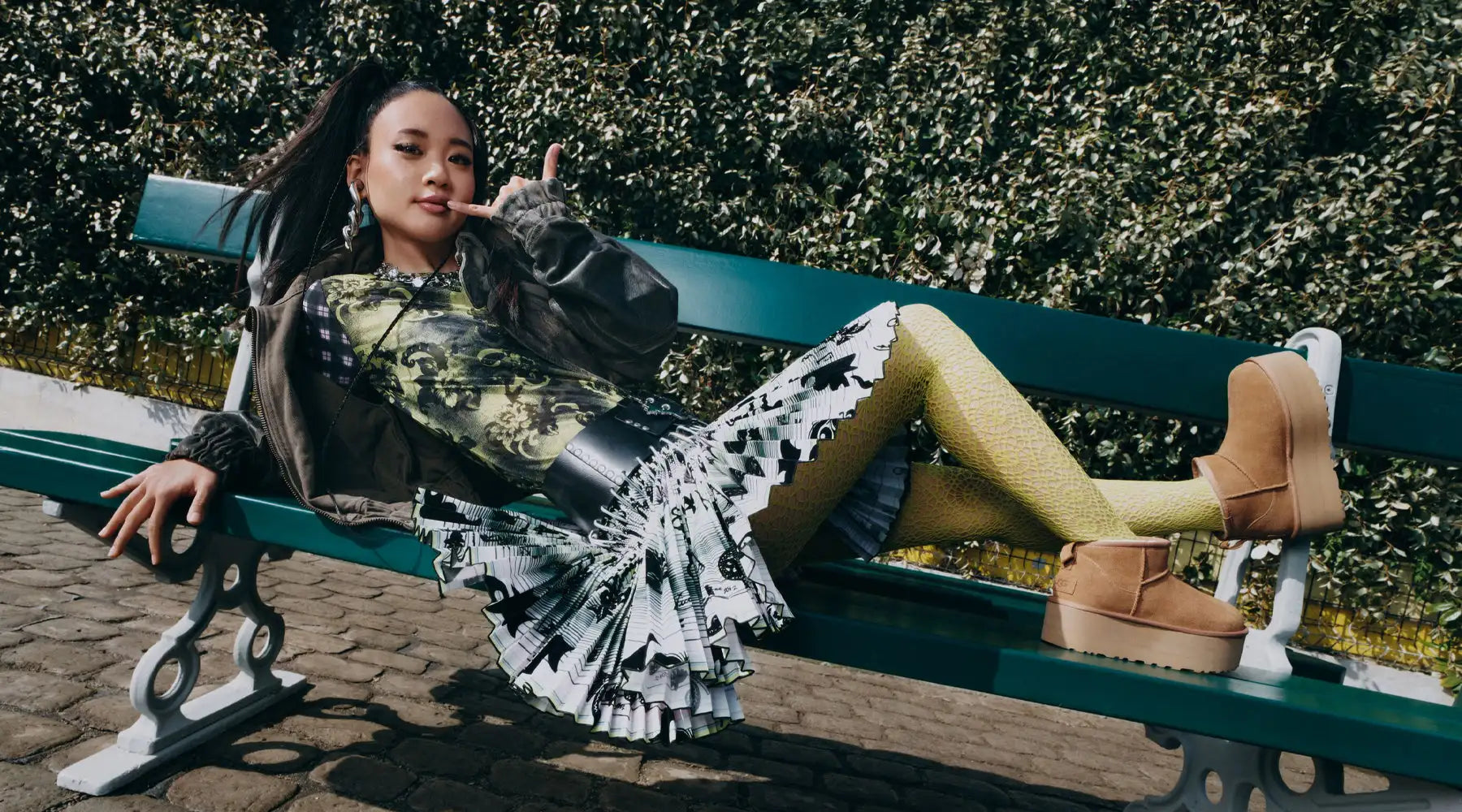 Tan platform ugg boot