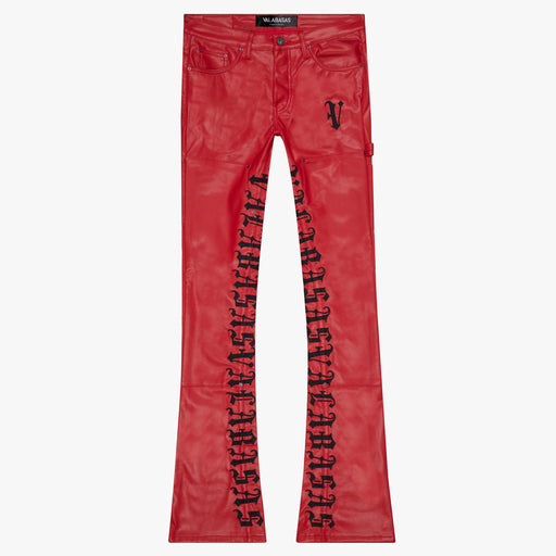 Valabasas ’Superior World’ Leather Stacked Flare Jean Men’s Pants 704415009565 Free Shipping Worldwide