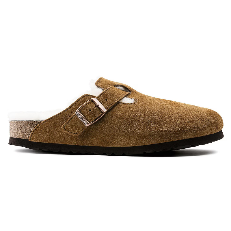Birkenstock Boston Shearling Suede Leather Clogs
