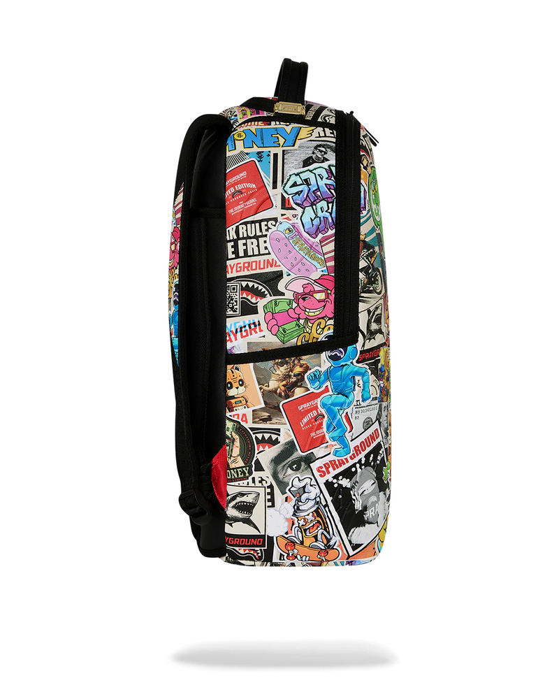 SPRAYGROUND B8651 LIFE'S A MOVIE PUNK STICKER SHARK BACKPACK BTS26