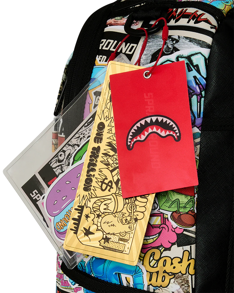 SPRAYGROUND B8651 LIFE'S A MOVIE PUNK STICKER SHARK BACKPACK BTS26