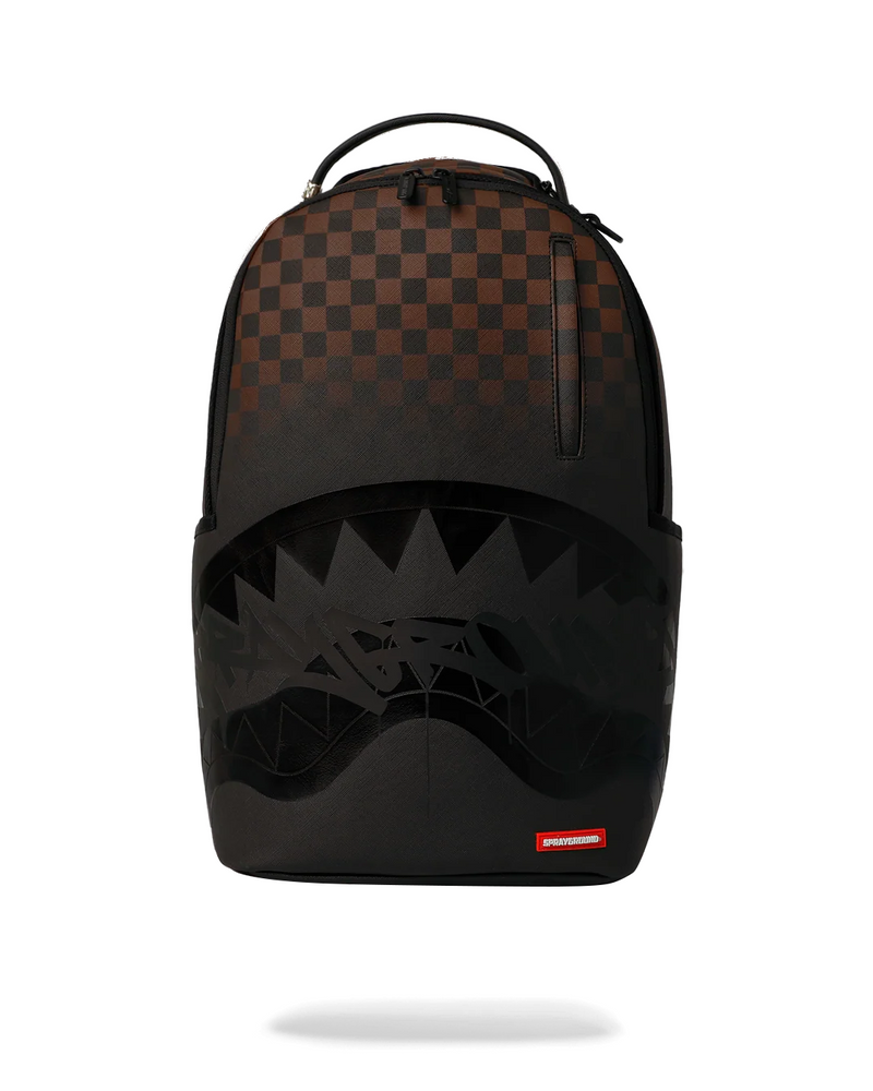 SPRAYGROUND B8702 SHADOWN SHARKS DEEP SEA BROWN CHECK GHOST DRIP BACKPAC BTS26