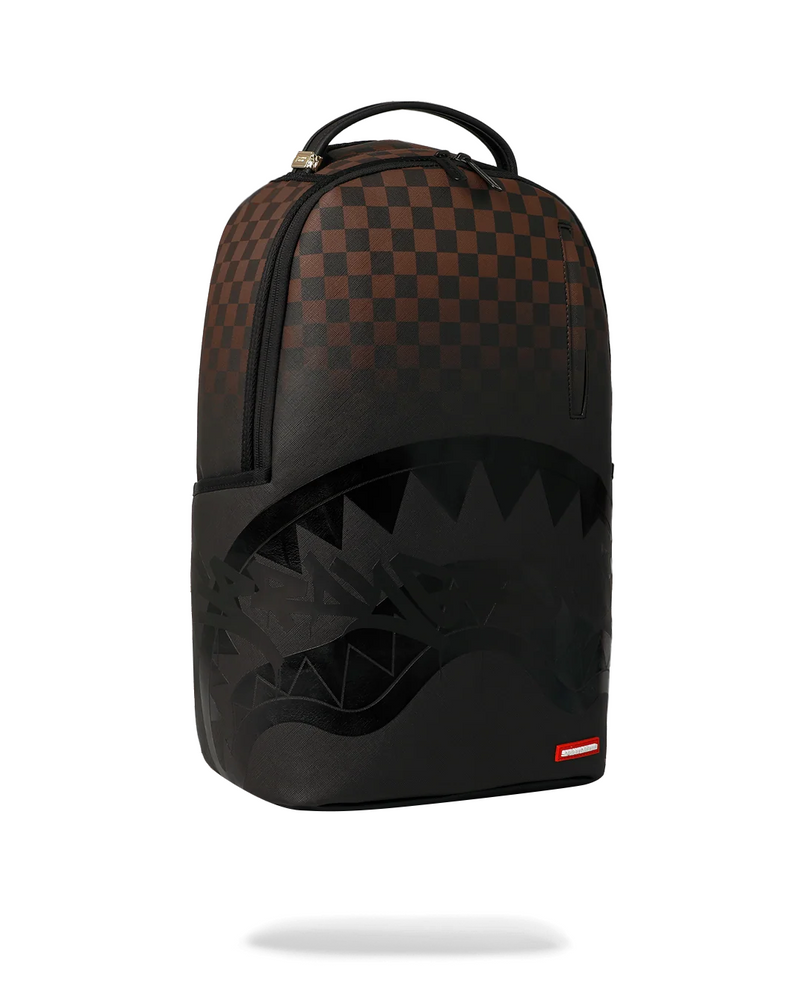 SPRAYGROUND B8702 SHADOWN SHARKS DEEP SEA BROWN CHECK GHOST DRIP BACKPAC BTS26