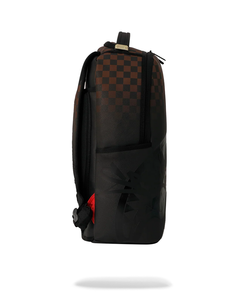 SPRAYGROUND B8702 SHADOWN SHARKS DEEP SEA BROWN CHECK GHOST DRIP BACKPAC BTS26