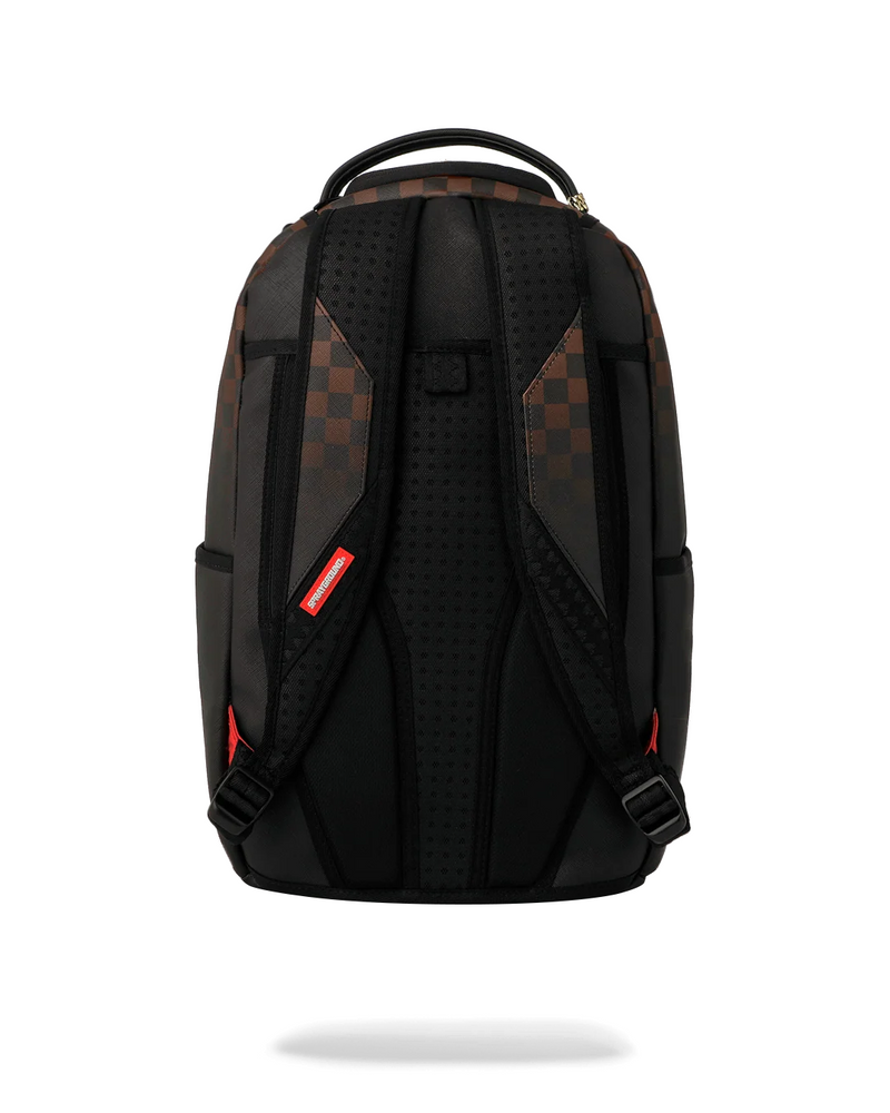 SPRAYGROUND B8702 SHADOWN SHARKS DEEP SEA BROWN CHECK GHOST DRIP BACKPAC BTS26