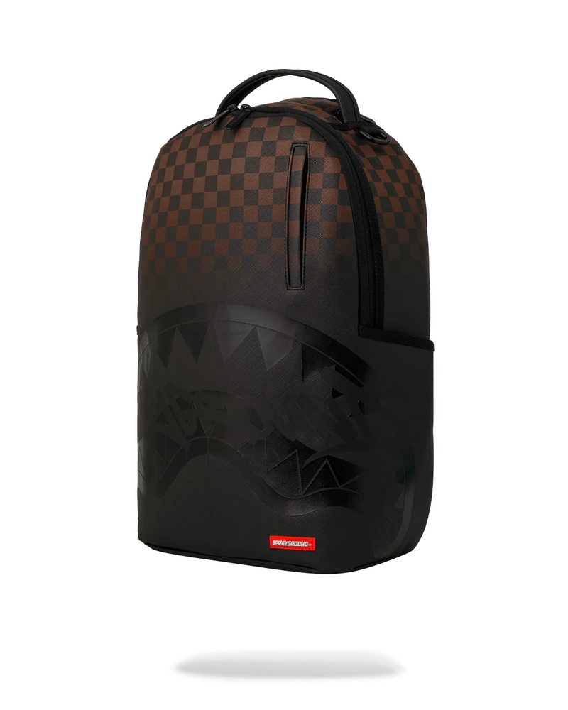 SPRAYGROUND B8702 SHADOWN SHARKS DEEP SEA BROWN CHECK GHOST DRIP BACKPAC BTS26