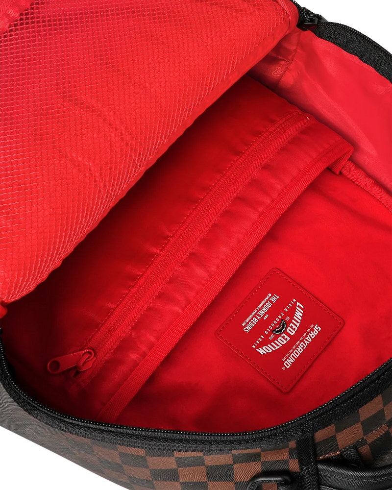 SPRAYGROUND B8702 SHADOWN SHARKS DEEP SEA BROWN CHECK GHOST DRIP BACKPAC BTS26