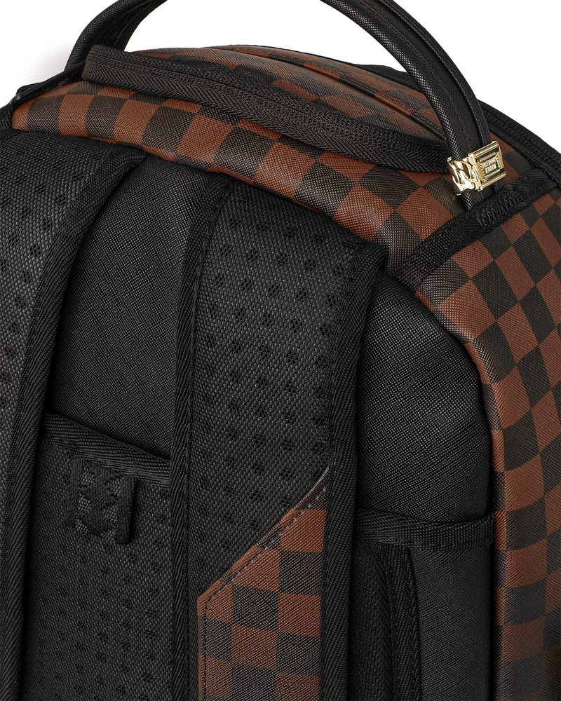 SPRAYGROUND B8702 SHADOWN SHARKS DEEP SEA BROWN CHECK GHOST DRIP BACKPAC BTS26