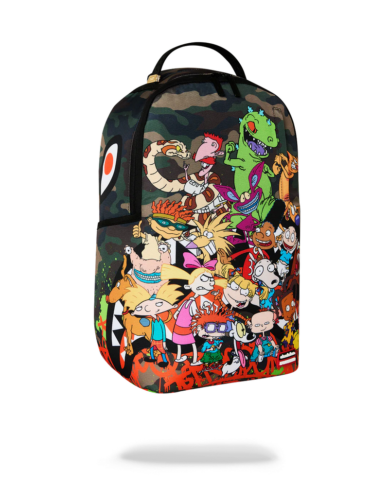 SPRAYGROUND B9094 90'S NICK HANGOUT CAMO WITH GRAFFITI BACKPACK BTS26