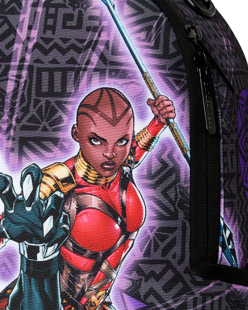 SPRAYGROUND B9120 MARVEL BLACK PANTHER NEVER BACK DOWN GROUP SHOT BACKPACK BTS26