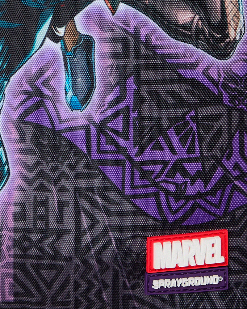 SPRAYGROUND B9120 MARVEL BLACK PANTHER NEVER BACK DOWN GROUP SHOT BACKPACK BTS26