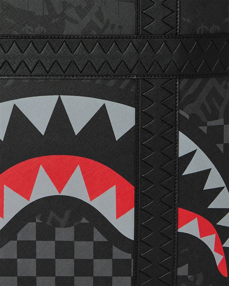 SPRAYGROUND D9519 4AM RED ECLIPSE SHARK CARRY-ON DUFFLE BTS26